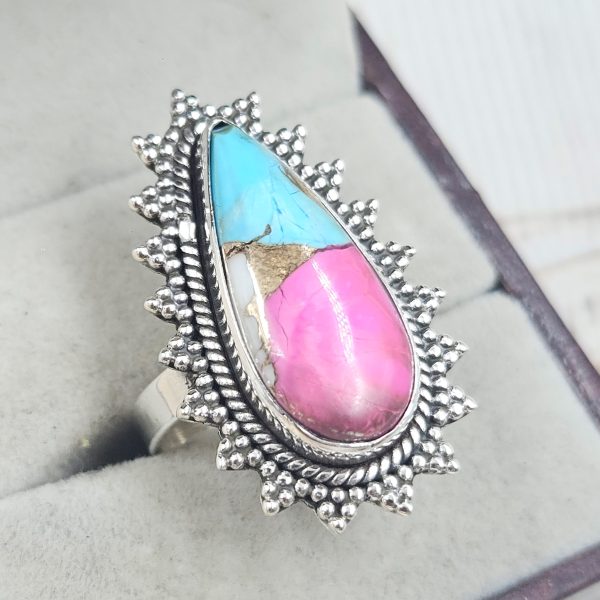 Cotton Candy Turquoise Size US 7 925 Sterling Silver Ring (REXT69-59) - Image 2