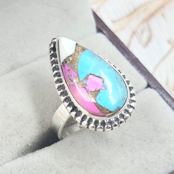 Cotton Candy Turquoise Size US 7 925 Sterling Silver Ring (REXT69-60) - Image 2