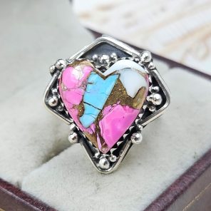 Cotton Candy Turquoise Size US 6 925 Sterling Silver Ring (REXT69-68)