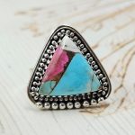 Cotton Candy Turquoise Size US 8 925 Sterling Silver Ring (REXT69-84)