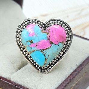 Cotton Candy Turquoise Size US 9 925 Sterling Silver Ring (REXT69-87)
