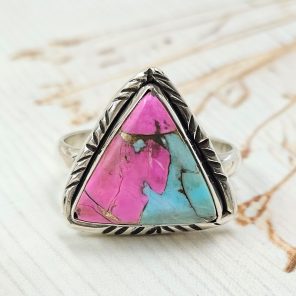 Cotton Candy Turquoise Size US 9 925 Sterling Silver Ring (REXT69-89)