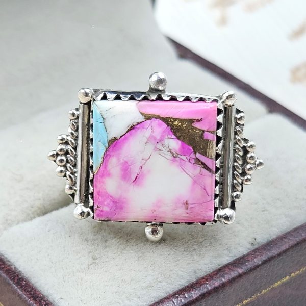 Cotton Candy Turquoise Size US 7 925 Sterling Silver Ring (REXT69-76)