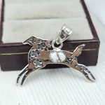 Deer Wild Horse Jasper 1.25" 925 Sterling Silver Pendant (REXT65-44)