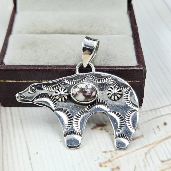 Bear Wild Horse Japer 1.25" 925 Sterling Silver Pendant (REXT65-20)