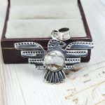 American Eagle Wild Horse Jasper 1.5" 925 Sterling Silver Pendant (REXT65-40)
