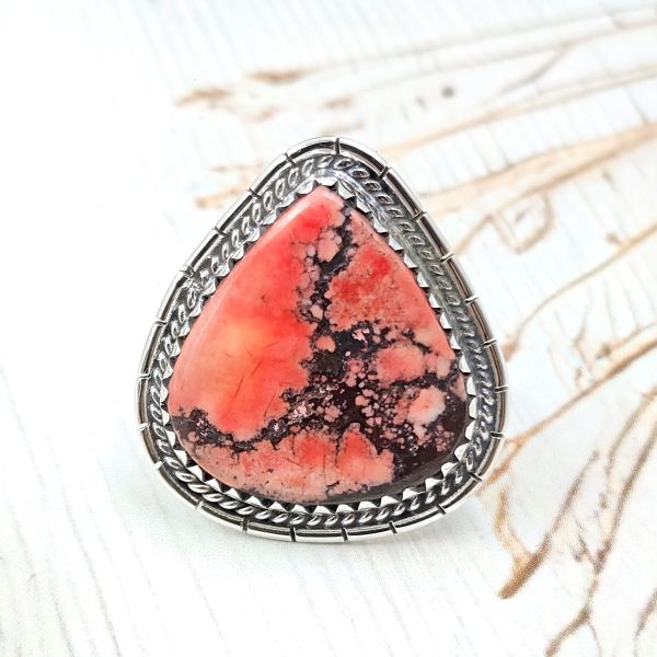 Lava Wild Horse Jasper  Size US 10 925 Sterling Silver Ring (REXT69-103)