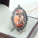 Lava Wild Horse Jasper  Size US 9 925 Sterling Silver Ring (REXT69-95)