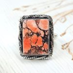 Lava Wild Horse Jasper  Size US 9 925 Sterling Silver Ring (REXT69-97)