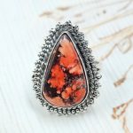 Lava Wild Horse Jasper  Size US 9 925 Sterling Silver Ring (REXT69-98)
