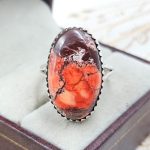 Lava Wild Horse Jasper  Size US 10 925 Sterling Silver Ring (REXT69-105)