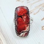Lava Wild Horse Jasper  Size US 9 925 Sterling Silver Ring (REXT69-99)