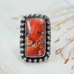Lava Wild Horse Jasper  Size US 6 925 Sterling Silver Ring (REXT69-91)