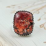 Lava Wild Horse Jasper  Size US 8 925 Sterling Silver Ring (REXT69-94)