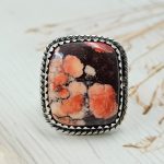 Lava Wild Horse Jasper  Size US 9 925 Sterling Silver Ring (REXT69-102)