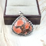 Lava Wild Horse Jasper 1.5" 925 Sterling Silver Pendant (REXT69-111)
