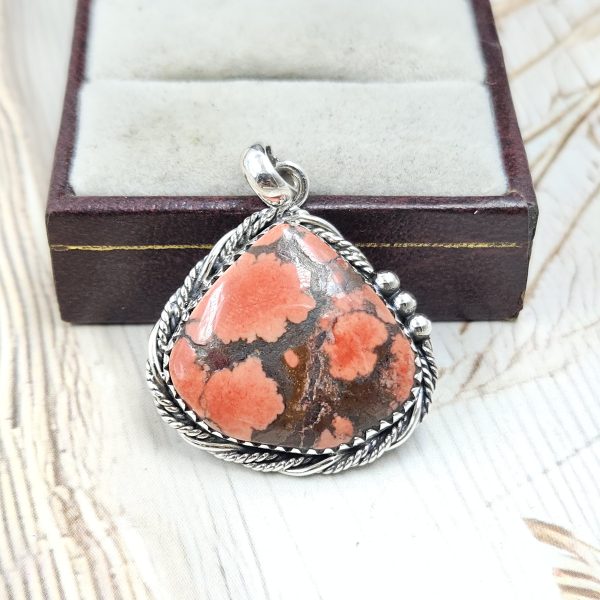 Lava Wild Horse Jasper 1.5" 925 Sterling Silver Pendant (REXT69-111)