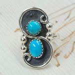 Kingman Turquoise 925 Sterling Silver Ring (REXT63-14)