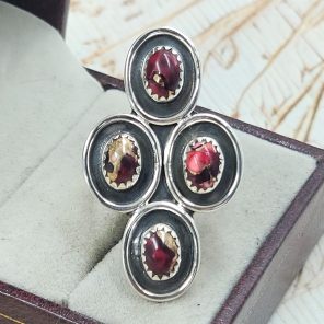 Red Rose Dahlia 925 Sterling Silver Ring (REXT22-66)