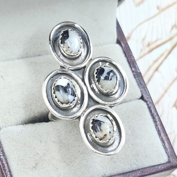 White Buffalo Turquoise 925 Sterling Silver Ring (REXT22-65) - Image 2