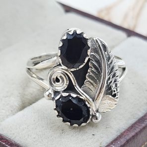 Black Onyx 925 Sterling Silver Ring (REXT30-87)