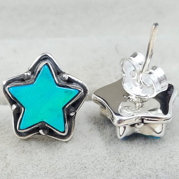 Aurora Opal Star 925 Sterling Silver Stud Earring (RS108-276) - Image 2