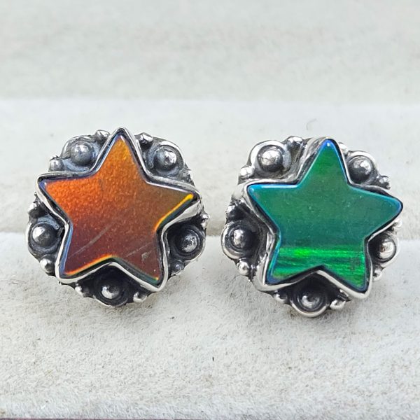 Aurora Opal Star 925 Sterling Silver Stud Earring (RS108-281)