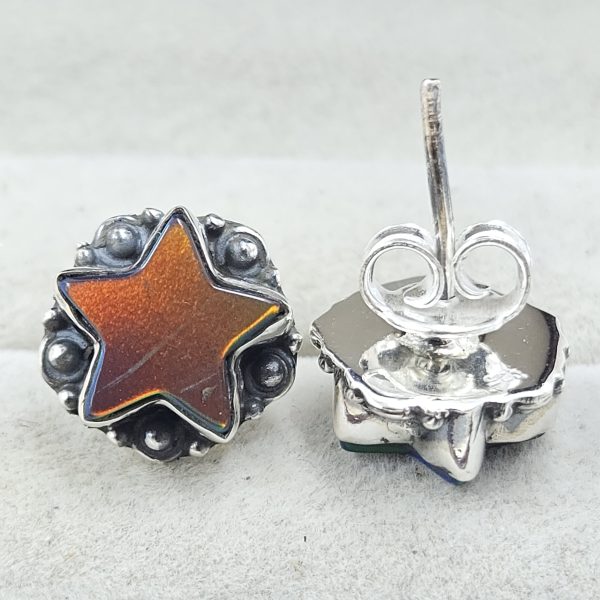 Aurora Opal Star 925 Sterling Silver Stud Earring (RS108-281) - Image 2
