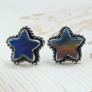 Aurora Opal Star 925 Sterling Silver Stud Earring (RS108-284)