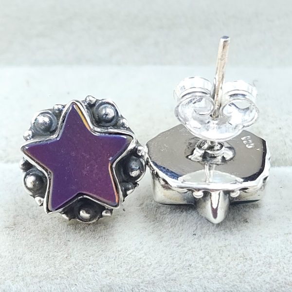 Aurora Opal Star 925 Sterling Silver Stud Earring (RS108-285) - Image 2