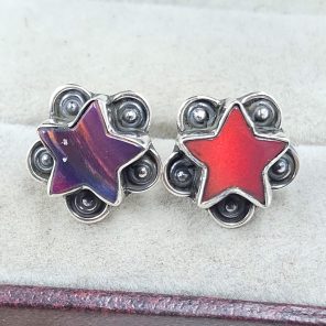 Aurora Opal Star 925 Sterling Silver Stud Earring (RS108-291)
