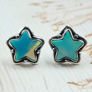 Aurora Opal Star 925 Sterling Silver Stud Earring (RS108-296)