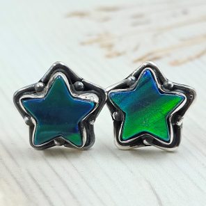 Aurora Opal Star 925 Sterling Silver Stud Earring (RS108-299)