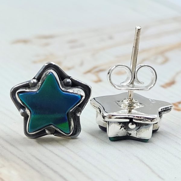 Aurora Opal Star 925 Sterling Silver Stud Earring (RS108-299) - Image 2