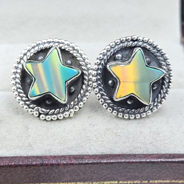 Aurora Opal Star 925 Sterling Silver Stud Earring (RS108-305)