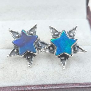 Aurora Opal Star 925 Sterling Silver Stud Earring (RS108-368)