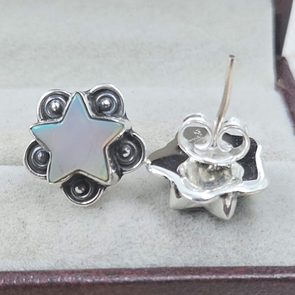 Aurora Opal Star 925 Sterling Silver Stud Earring (RS108-369) - Image 2