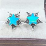 Aurora Opal Star 925 Sterling Silver Stud Earring (RS108-372)