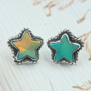 Aurora Opal Star 925 Sterling Silver Stud Earring (RS108-376)