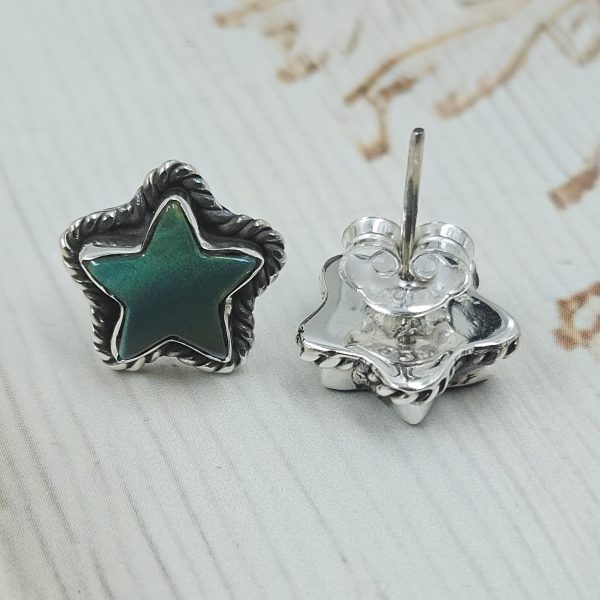 Aurora Opal Star 925 Sterling Silver Stud Earring (RS108-378) - Image 2
