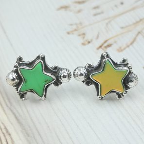 Aurora Opal Star 925 Sterling Silver Stud Earring (RS108-381)
