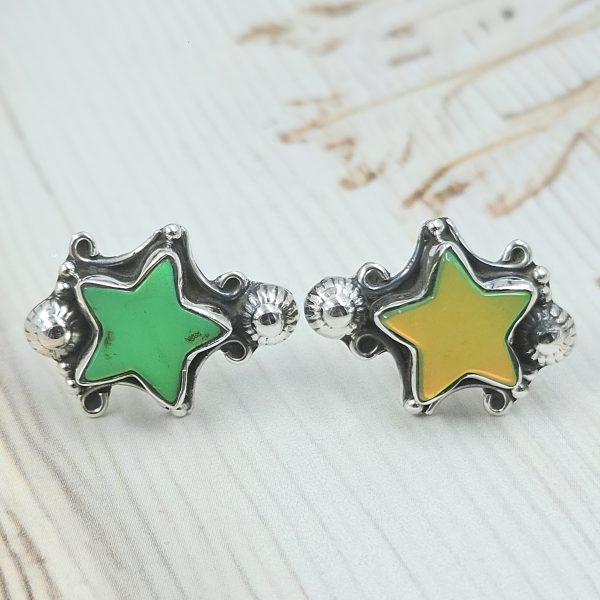 Aurora Opal Star 925 Sterling Silver Stud Earring (RS108-381)
