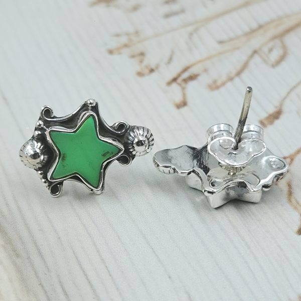 Aurora Opal Star 925 Sterling Silver Stud Earring (RS108-381) - Image 2