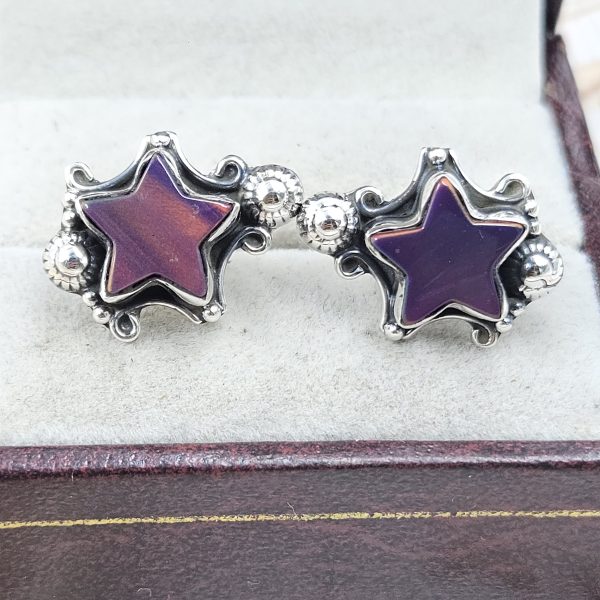 Aurora Opal Star 925 Sterling Silver Stud Earring (RS108-384)