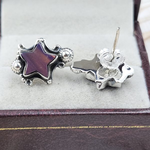 Aurora Opal Star 925 Sterling Silver Stud Earring (RS108-384) - Image 2
