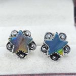 Aurora Opal Star 925 Sterling Silver Stud Earring (RS108-388)
