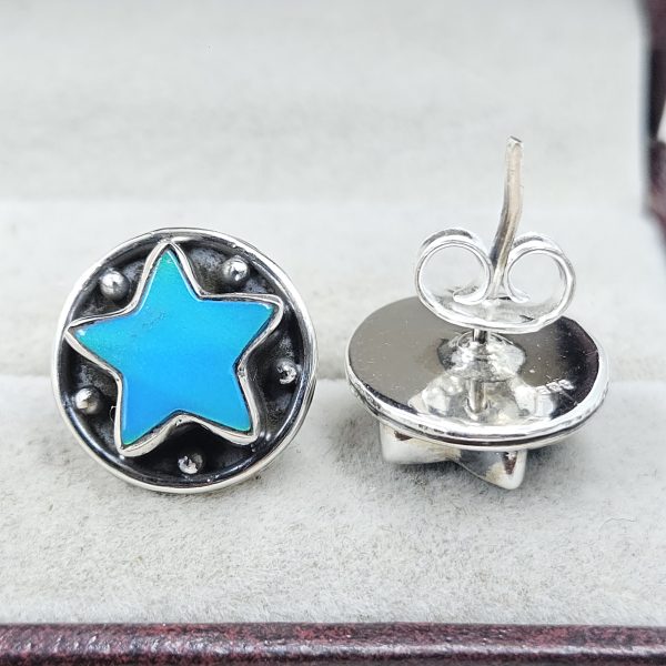 Aurora Opal Star 925 Sterling Silver Stud Earring (RS108-396) - Image 2