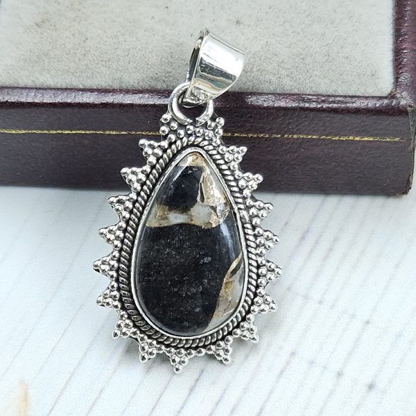 White Buffalo Mohave Turquoise 1.25" 925 Silver Pendant (RS2-202)