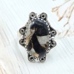 White Buffalo Mohave Turquoise Size US 9 925 Silver Ring (RS2-256)