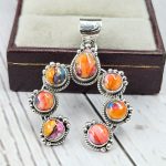 Spiny Oyster Turquoise 925 Silver Pendant (RS108-405)